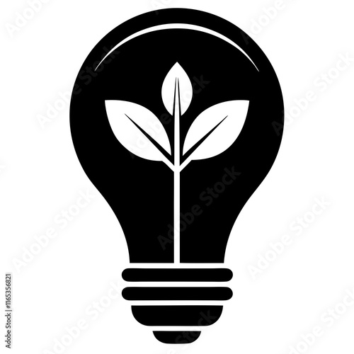 Green Technology Lightbulb Vector Illustration