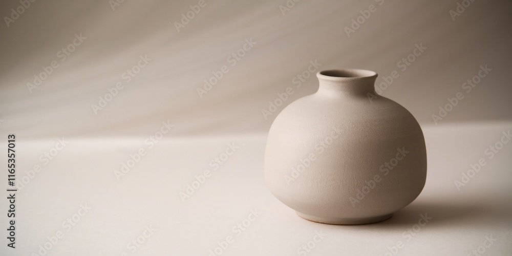 Minimalist Beige Ceramic Vase. Simple, elegant, and modern ceramic vase displayed on a plain beige backdrop, perfect for various decorative and commercial uses. Minimalist Beige Ceramic Vase. Simple, elegant, and modern ceramic vase displayed on a plain beige backdrop, perfect for various decorative and commercial uses.