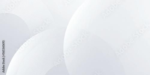 Modern white background with white circle lines digital future art simple