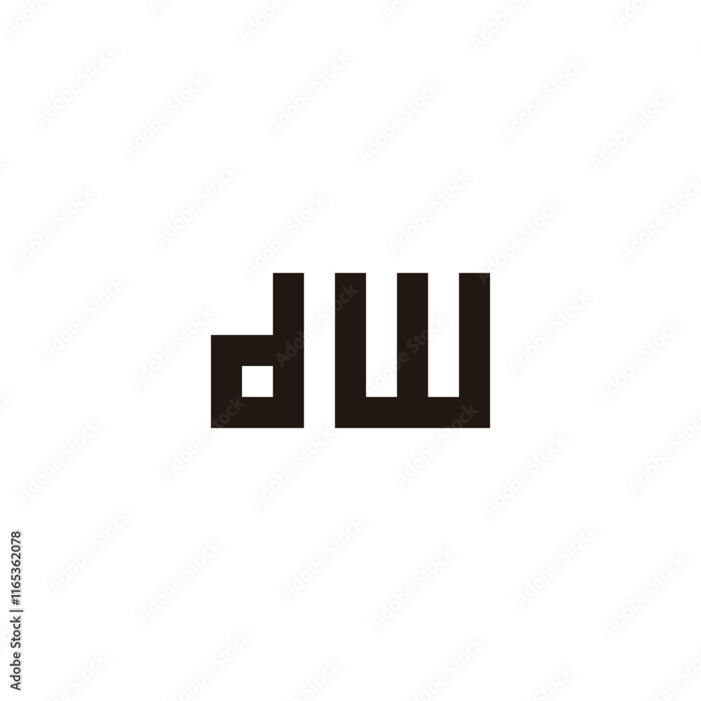 Letter dw car, square geometric symbol simple logo vector Letter dw car, square geometric symbol simple logo vector