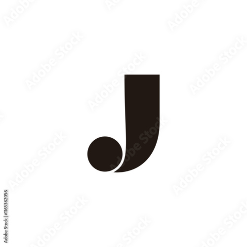 Letter J dot geometric symbol simple logo vector photo