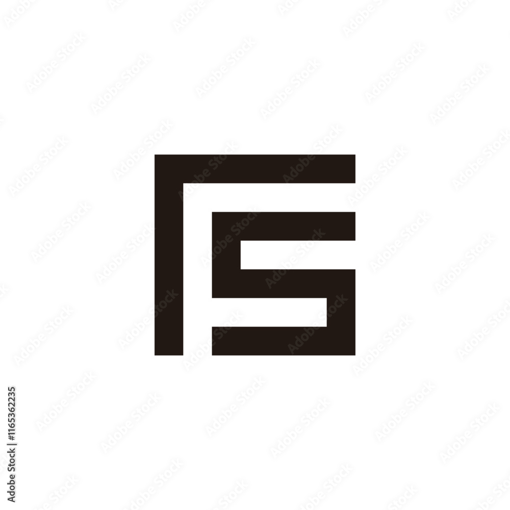 Letter r, F and s square geometric symbol simple logo vector Letter r, F and s square geometric symbol simple logo vector