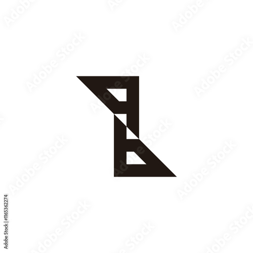 Letter qb triangles geometric symbol simple logo vector