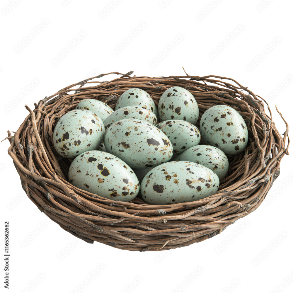 a nest with eggs on a transparent background a nest with eggs on a transparent background