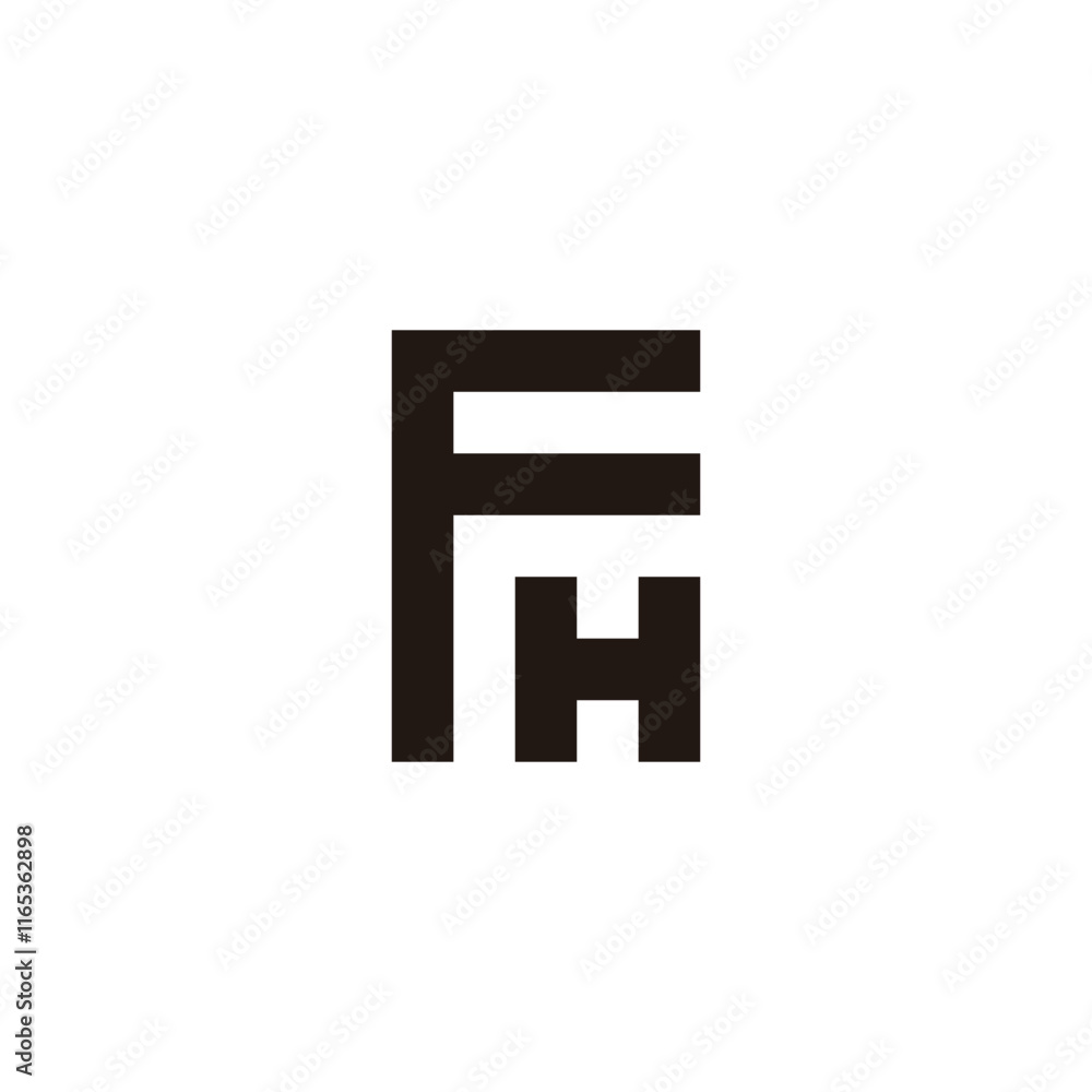 Obraz premium Letter F H square geometric symbol simple logo vector