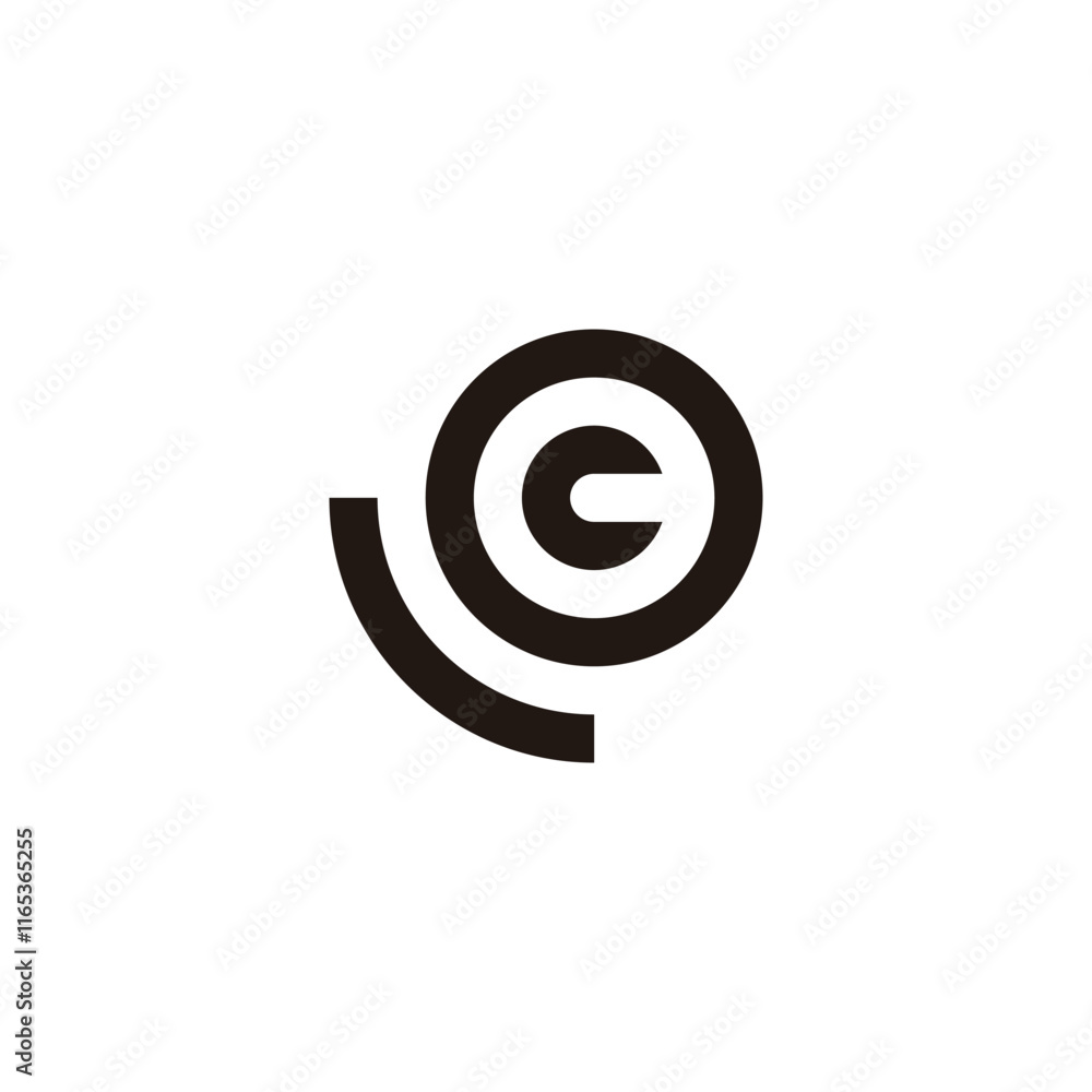Letter L, o and c circle geometric symbol simple logo vector Letter L, o and c circle geometric symbol simple logo vector