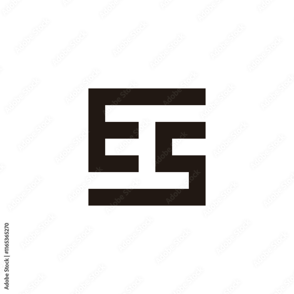 Letter ES square geometric symbol simple logo vector Letter ES square geometric symbol simple logo vector