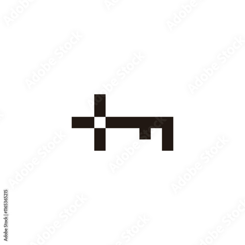 Plus, key square geometric symbol simple logo vector