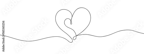 heart line art vector illustration with transparent background editable stroke.
