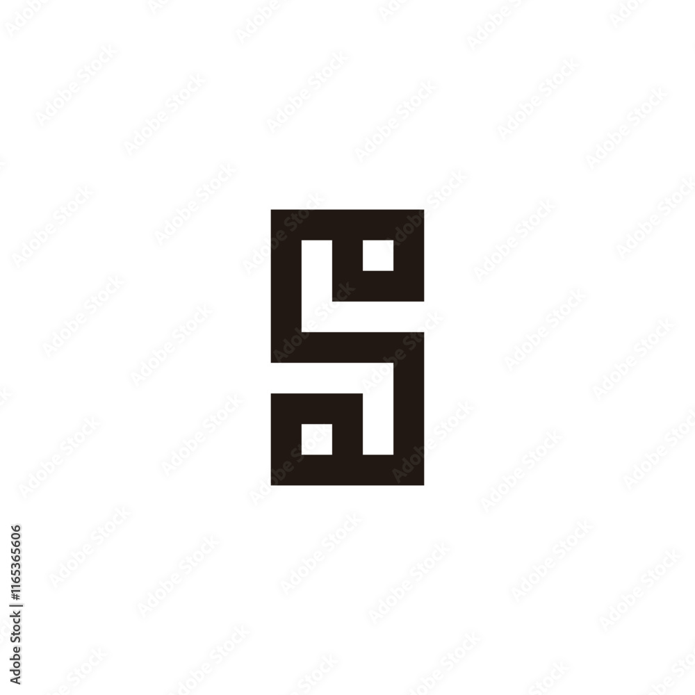 Letter S square dot, geometric symbol simple logo vector Letter S square dot, geometric symbol simple logo vector