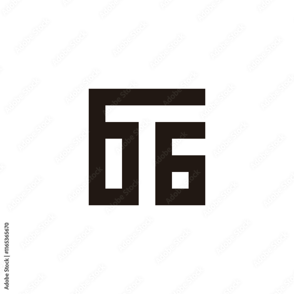 Obraz premium Number 66 square, unique geometric symbol simple logo vector
