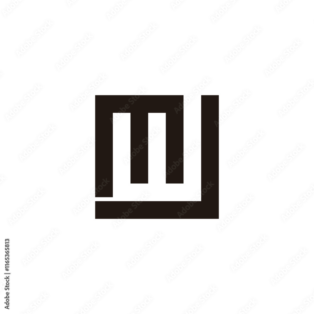 Letter M, W and J square geometric symbol simple logo vector Letter M, W and J square geometric symbol simple logo vector