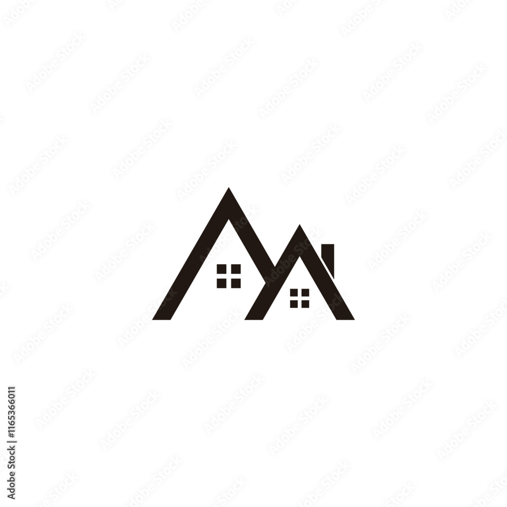 Letter M property, geometric symbol simple logo vector Letter M property, geometric symbol simple logo vector