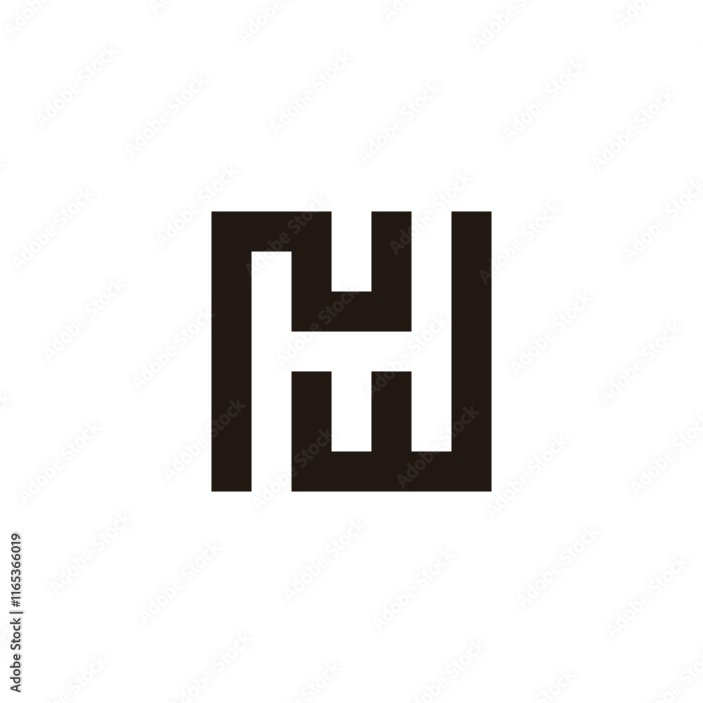 Letter N W square geometric symbol simple logo vector Letter N W square geometric symbol simple logo vector