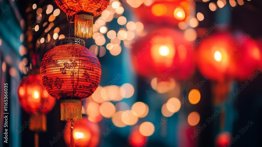 Luminous Lanterns Illuminate Festive Night Luminous Lanterns Illuminate Festive Night