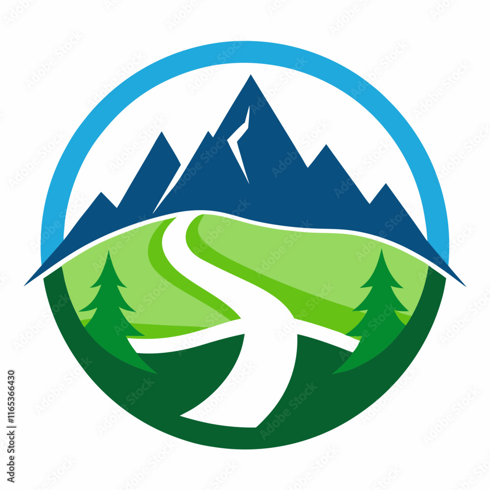 Mountain Range Logo: Natural Landscapes & Water Conservation Design Mountain Range Logo: Natural Landscapes & Water Conservation Design