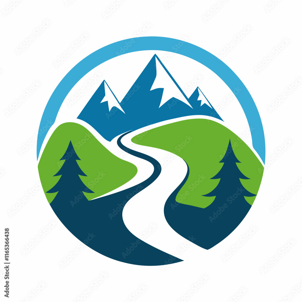 Mountain Range Logo: Natural Landscapes & Water Conservation Design Mountain Range Logo: Natural Landscapes & Water Conservation Design