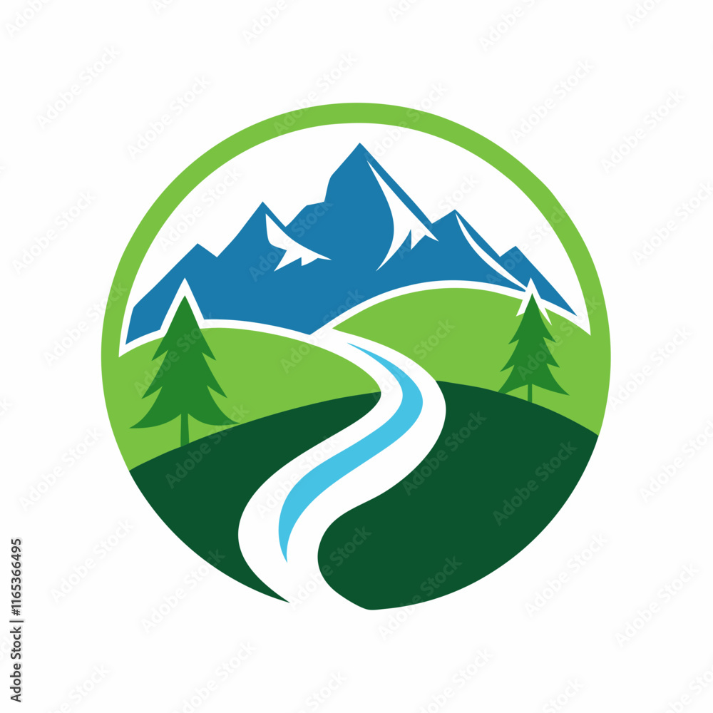 Mountain Range Logo: Natural Landscapes & Water Conservation Design Mountain Range Logo: Natural Landscapes & Water Conservation Design