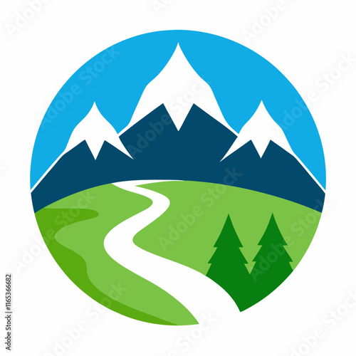 Mountain Range Logo: Natural Landscapes & Water Conservation Design photo