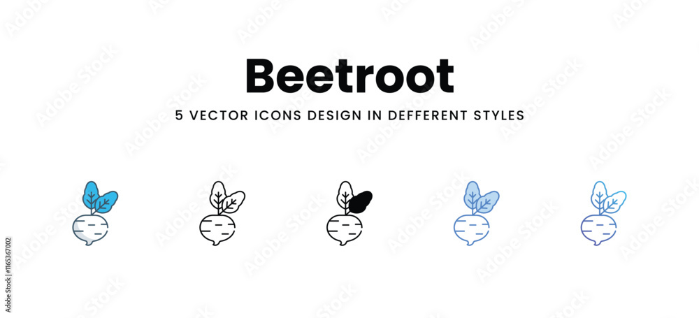 Beetroot icons in different style vector stock illustration Beetroot icons in different style vector stock illustration