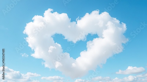 Heart-Shaped Cloud in Blue Sky