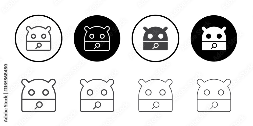 Android search icon Thin outline art symbol Android search icon Thin outline art symbol