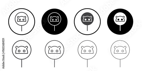 Android search icon Thin outline art symbol