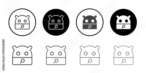 Android search icon Thin outline art symbol