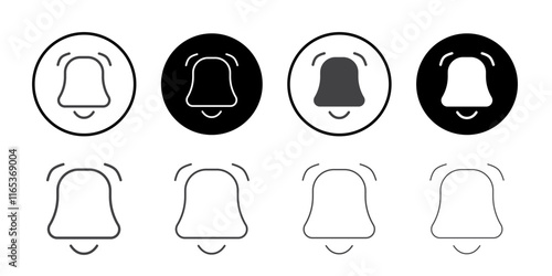 Bell ringing icon Thin outline art symbol