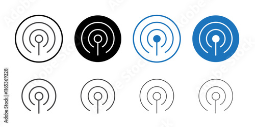 Broadcast icon Thin outline art symbol