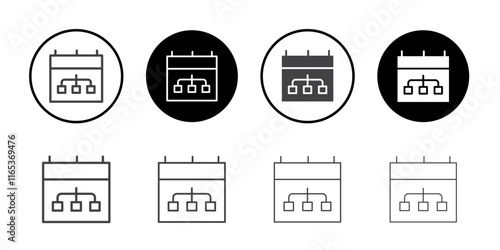 Calendar share icon Thin outline art symbol
