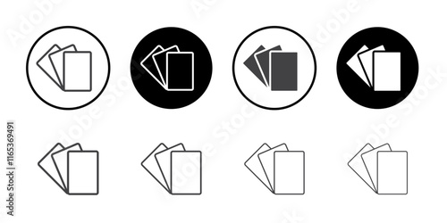 Cards icon Thin outline art symbol