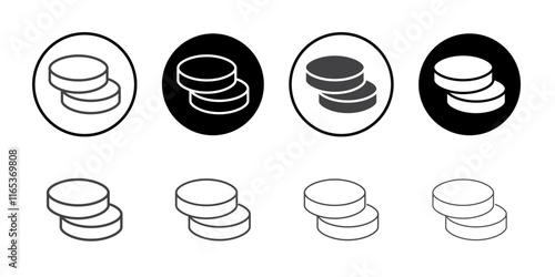 Coins iicon Thin outline art symbol