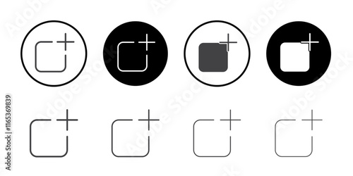 Component add icon Thin outline art symbol