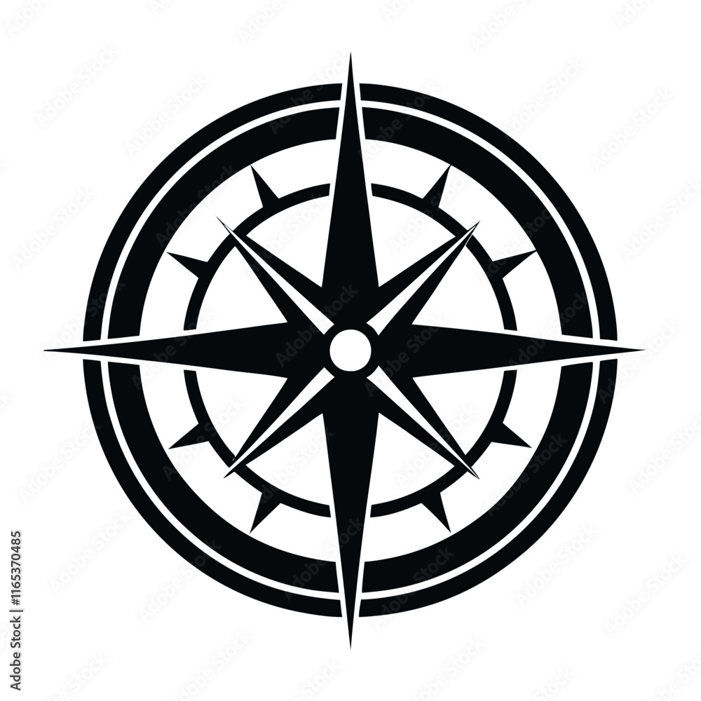 Black Silhouette Compass Icon Perfect for Navigation, Travel, Adventure, Map, Exploration, and Outdoor-Themed Designs and Branding Black Silhouette Compass Icon Perfect for Navigation, Travel, Adventure, Map, Exploration, and Outdoor-Themed Designs and Branding