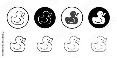 Duck icon Thin outline art symbol