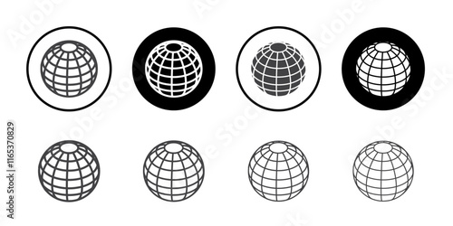 Globe icon Thin outline art symbol