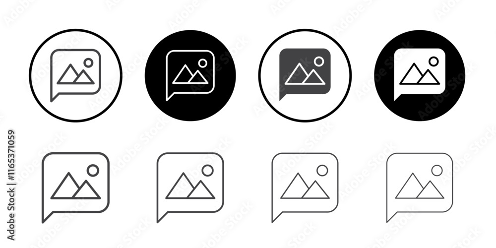 Image message icon Thin outline art symbol Image message icon Thin outline art symbol