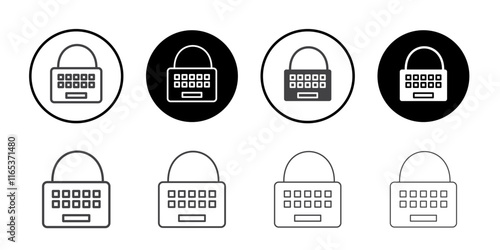 Key cip icon Thin outline art symbol