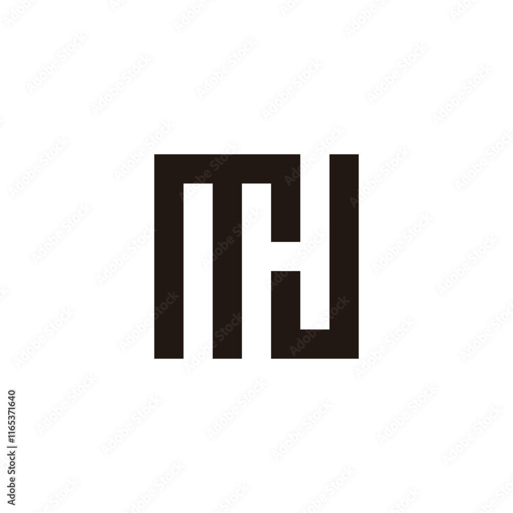 Letter M, H and J square geometric symbol simple logo vector Letter M, H and J square geometric symbol simple logo vector