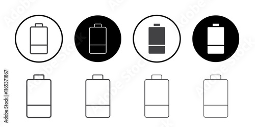 Low battery icon Thin outline art symbol