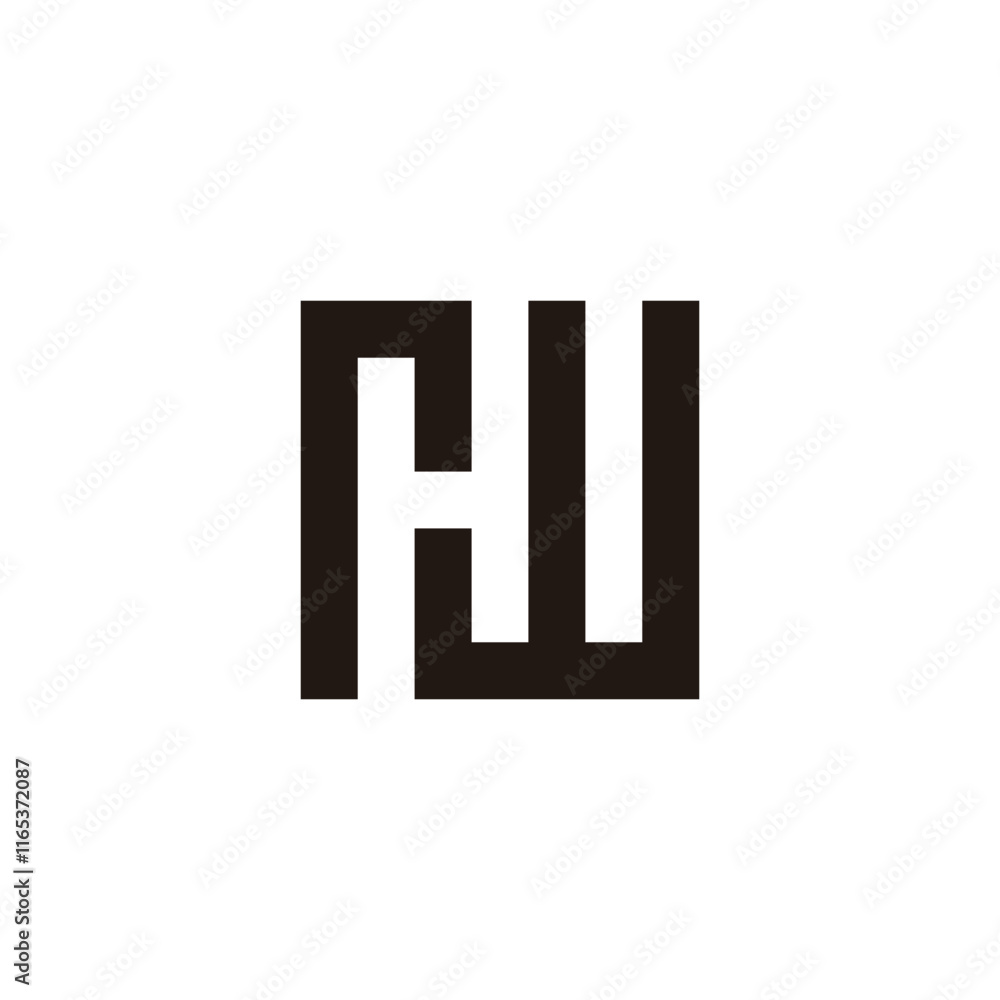 Letter r, H and w square geometric symbol simple logo vector Letter r, H and w square geometric symbol simple logo vector