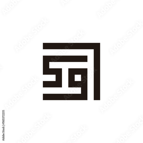 Number 5 9 7 square geometric symbol simple logo vector