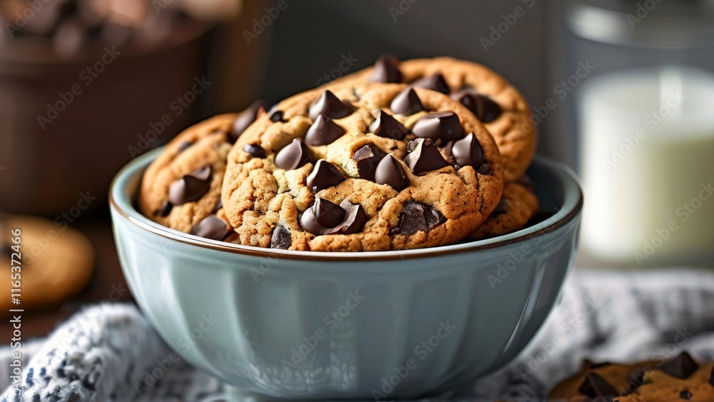 Illustration for National Chocolate Chip Cookie Day or National Oatmeal Cookie Day: Delicious and Whimsical Design in Warm Tones Illustration for National Chocolate Chip Cookie Day or National Oatmeal Cookie Day: Delicious and Whimsical Design in Warm Tones