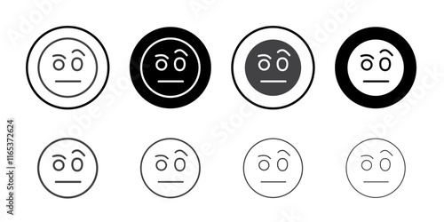 Raised eyebrow icon Thin outline art symbol