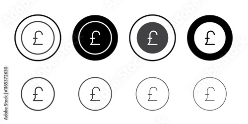 Pound icon Thin outline art symbol