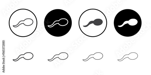 Sperm icon Thin outline art symbol