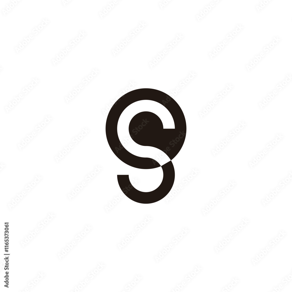 Letter S circle geometric symbol simple logo vector