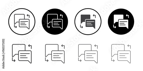 Switch chat icon Thin outline art symbol