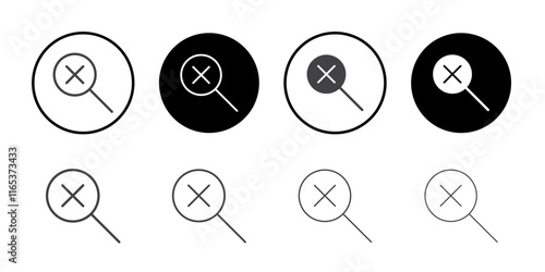 Zoom cancel icon Thin outline art symbol